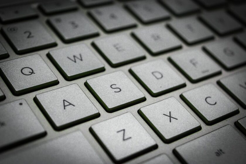 Close-up of a laptop keyboard